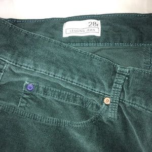 Gap Legging Jean in Green Corduroy